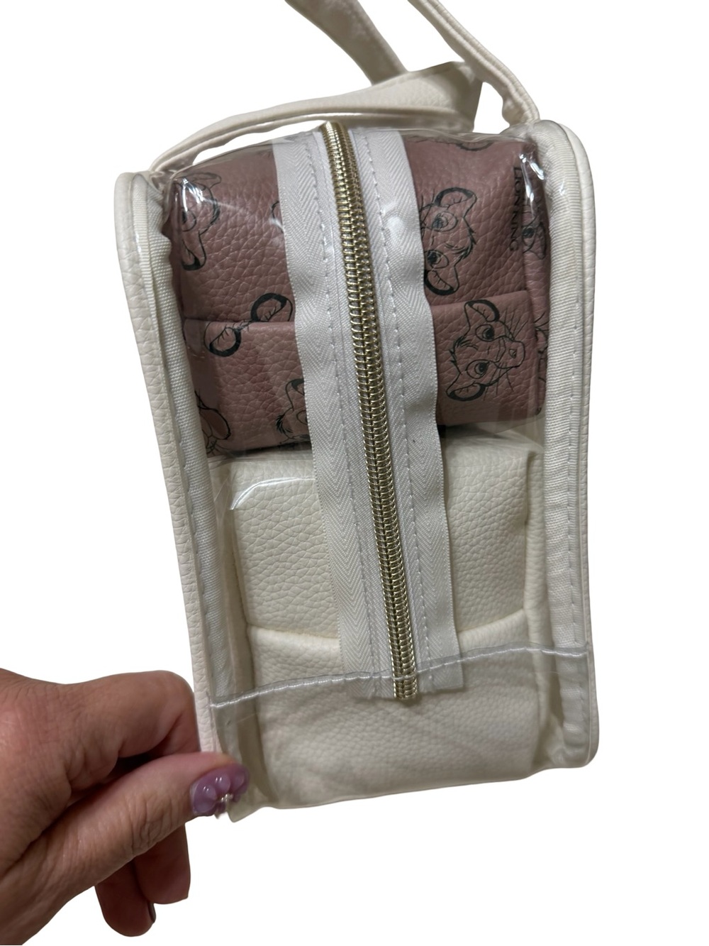 The Lion King White & Pink Clear Travel Bag Set of 3 - Picture 4 of 5